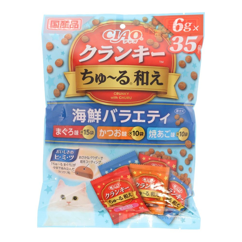 いなば　チャオクランキー　ちゅーる和え　海鮮Ｖ　３５袋, 海鮮バラエティ, 35袋