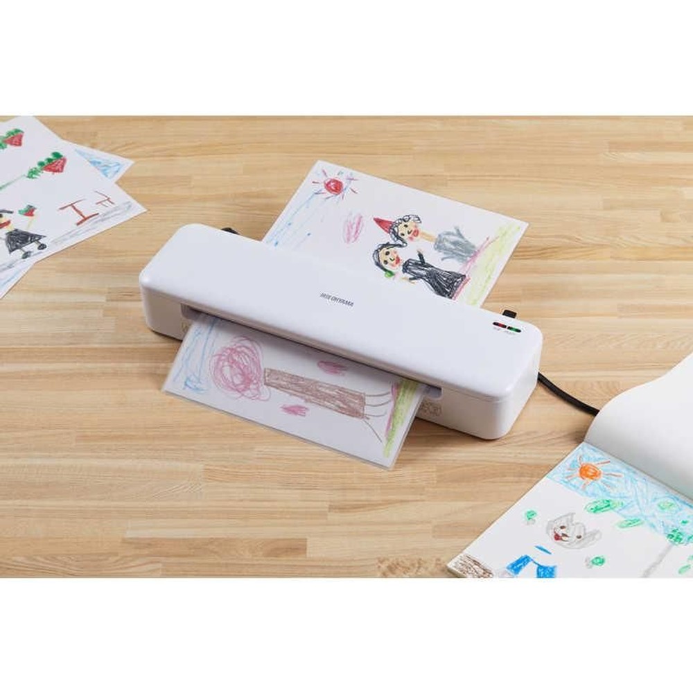 高速起動ラミネーター2本ローラー HSLA322W, ホワイト, A3サイズ