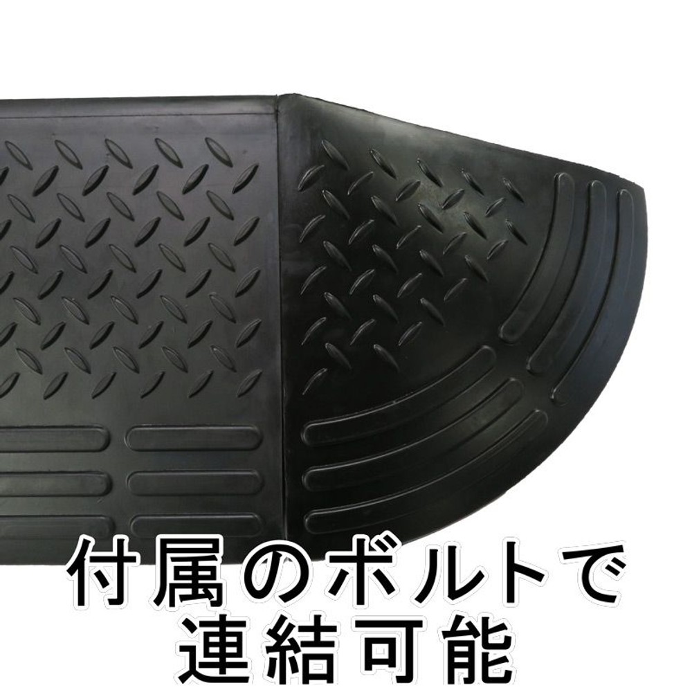 ゴム段差プレート 600&times;高さ145mm（4t耐荷重）, 黒, 600x145mm 