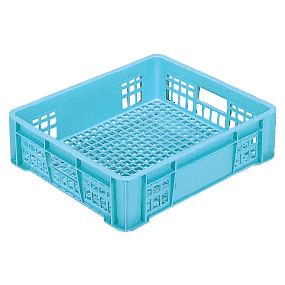 サンコー サンテナー B#17-2 持手孔有  ライトブルー 101805-00 &times;10個セット【メーカー直送・代引不可】【法人限定】, ライトブルー, 10P