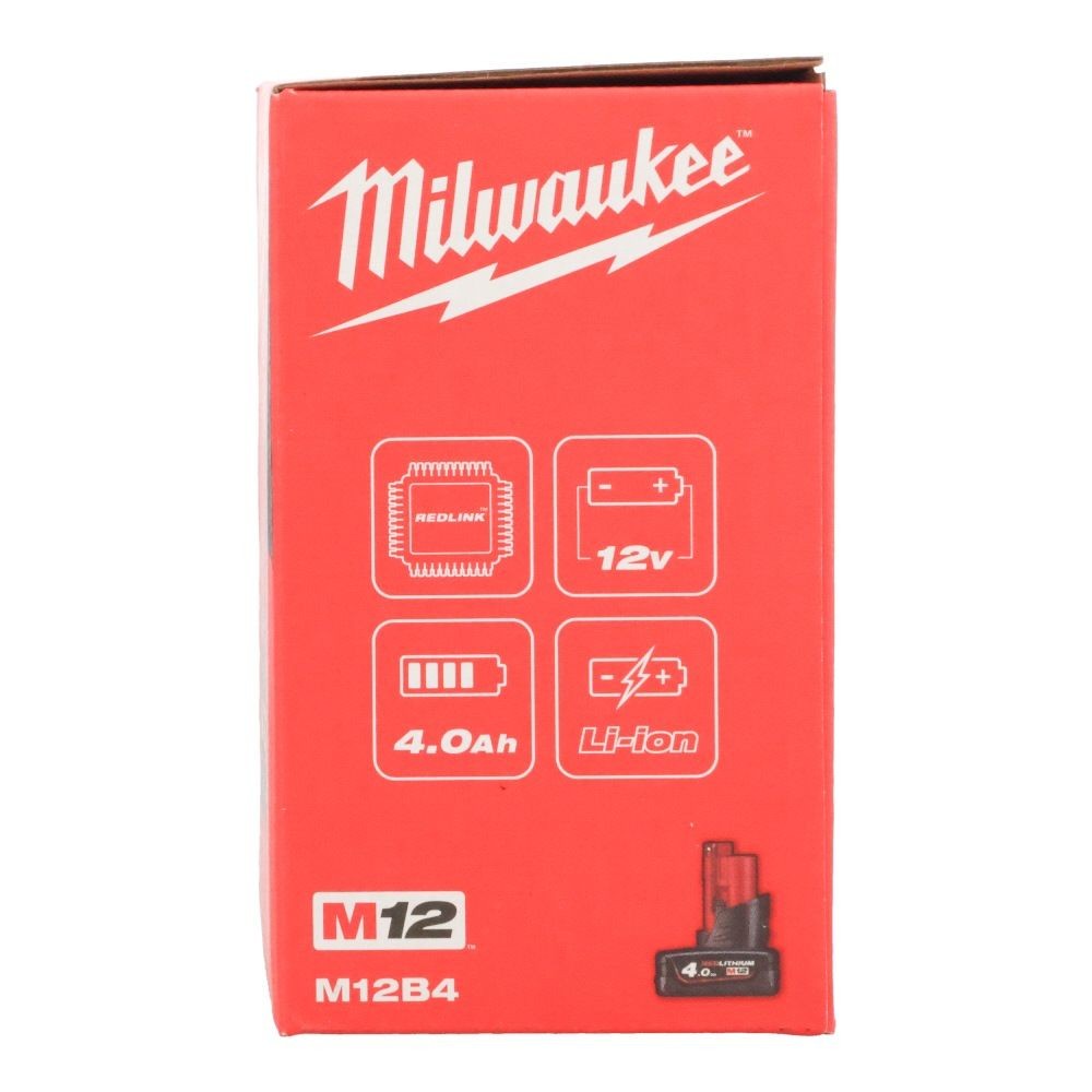 Milwaukee M12 4.0Ah バッテリー, 4.0Ah, 12V