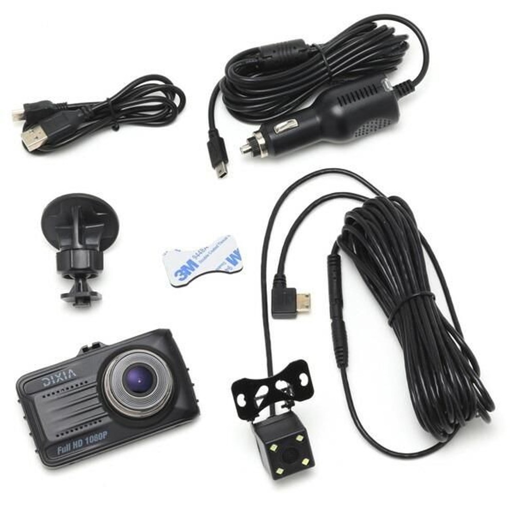 TOHO DX-1080RC リアカメラ付きフルHDドライブレコーダー, ブラック, 液晶サイズ：3.0型