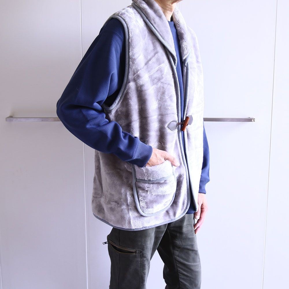 アクリルレーヨン混　ポンチョ　身幅６０&times;身丈７５ｃｍ　グレー, グレー, 身丈75cm