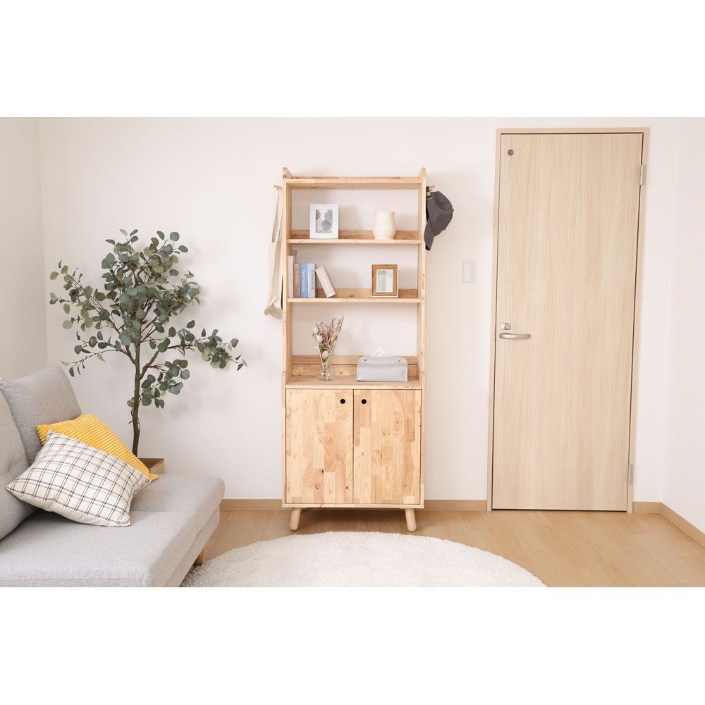 不二貿易 ＮＳ　壁面収納ユニット　トップ３段シェルフ【メーカー直送・代引不可】, ナチュラル, 幅700mm×奥行340mm×高さ1000mm