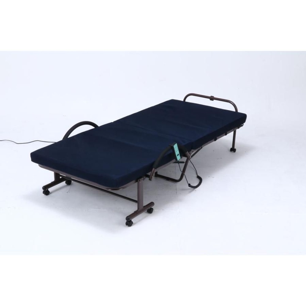不二貿易  折たたみ電動ベッド　高床タイプ 【メーカー直送・代引不可】, ネイビー, シングル