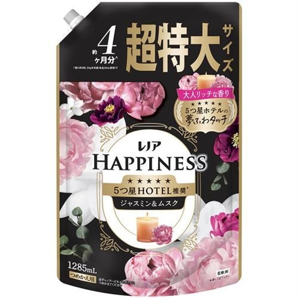 レノアハピネス　夢ふわタッチ　ジャスミン＆ムスク　詰替用超特大　１２８５ｍｌ, ジャスミン, 1285ml