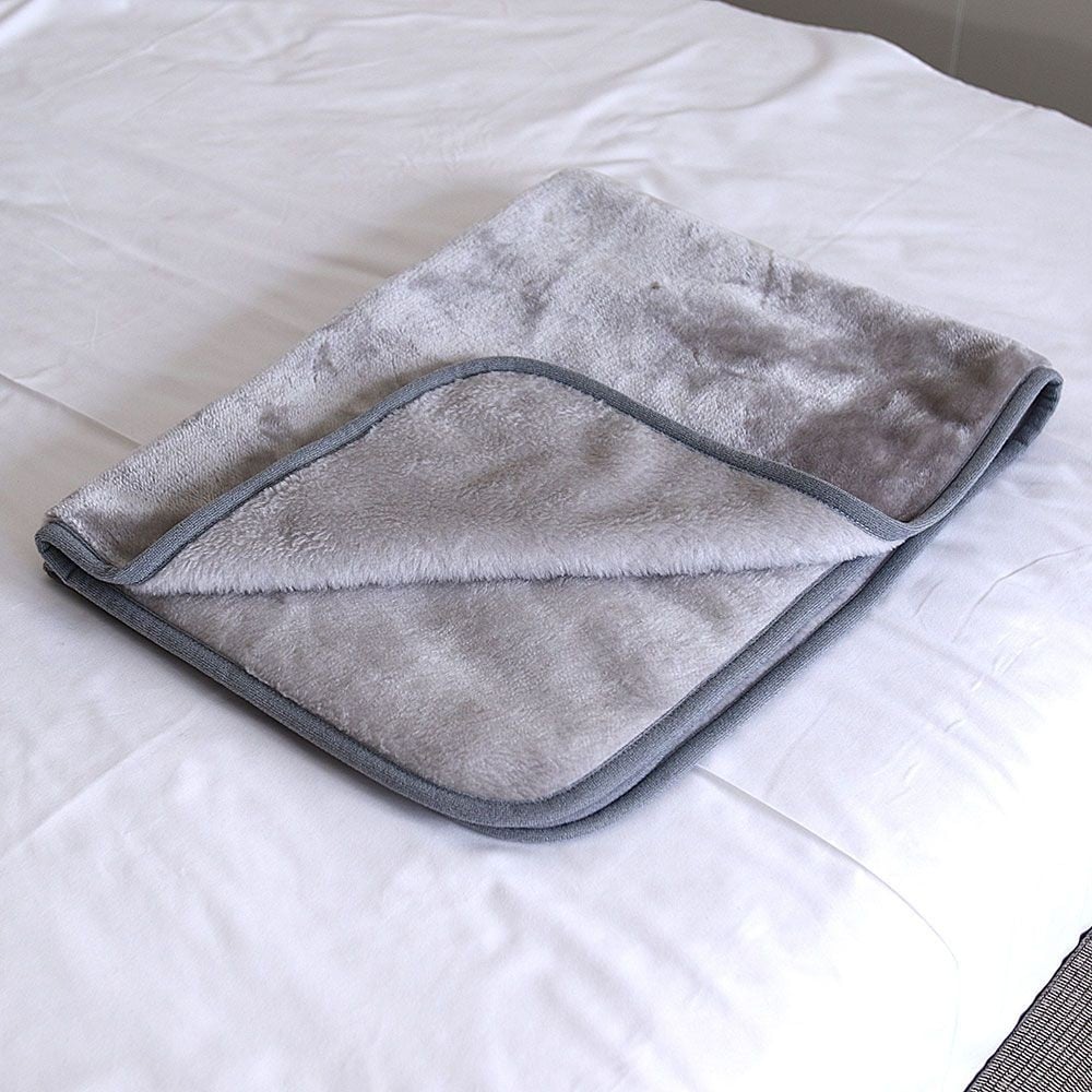 アクリルレーヨン混　ひざ掛け毛布　７０&times;１００ｃｍ　グレー, グレー, 70&times;100cm
