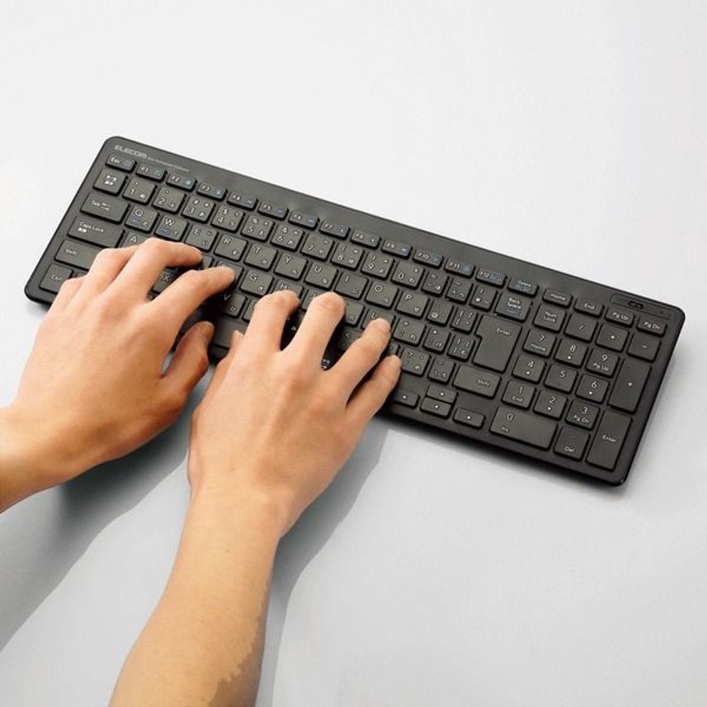 無線超薄型コンパクトキーボードＴＫーＦＤＰ099ＴＢＫ, ブラック, 最薄部6.5mm