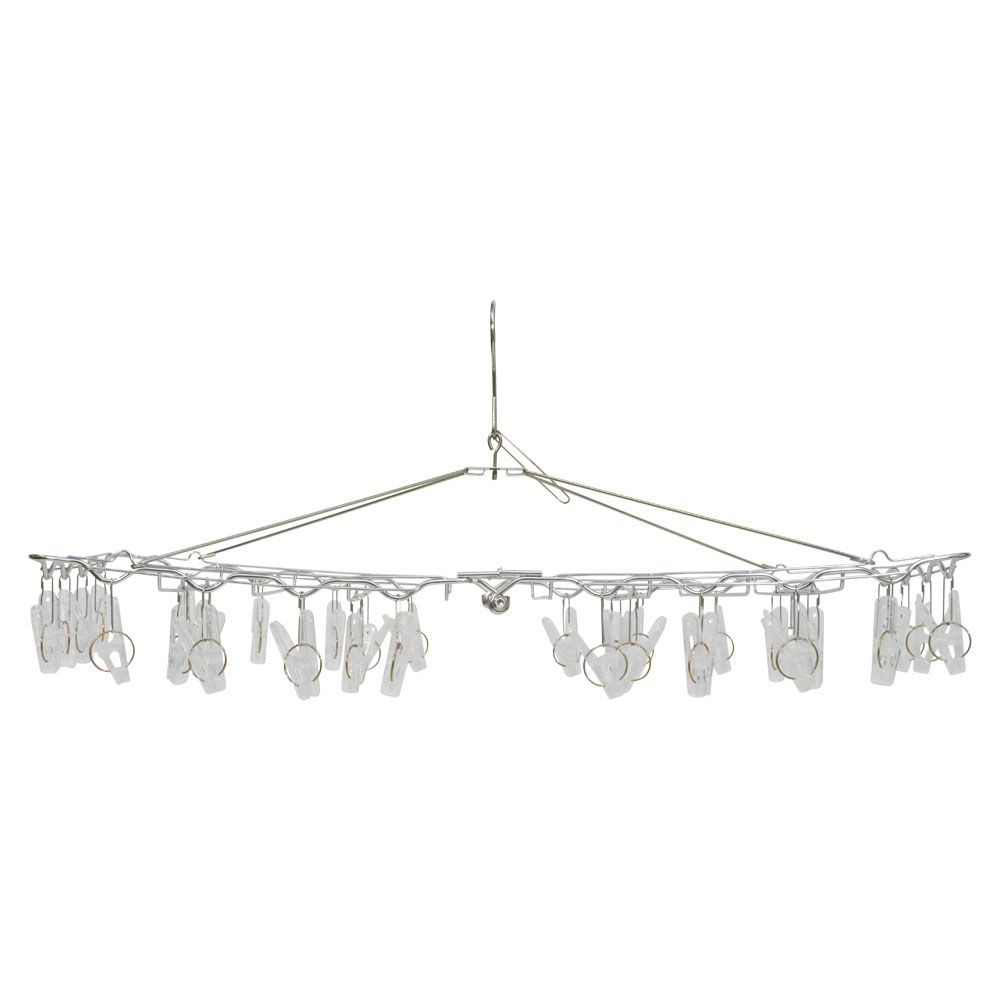 WIZ'A ウィザ 丈夫なポリカピンチ付ステンレスハンガー３２ピンチ, ステンレス, 32P