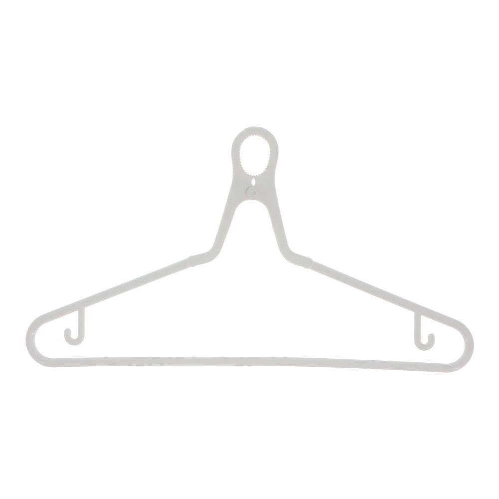 えり元がきれいに干せるグリップハンガー4本, ホワイト, 幅38.5×高さ21cm