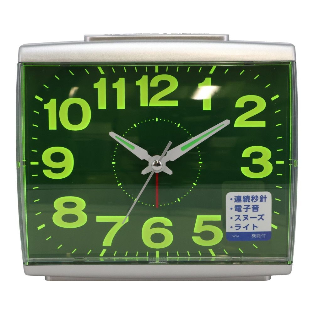 ウィザ WIZ'A 大画面アナログ目覚まし時計, シルバー, WIZA-T035