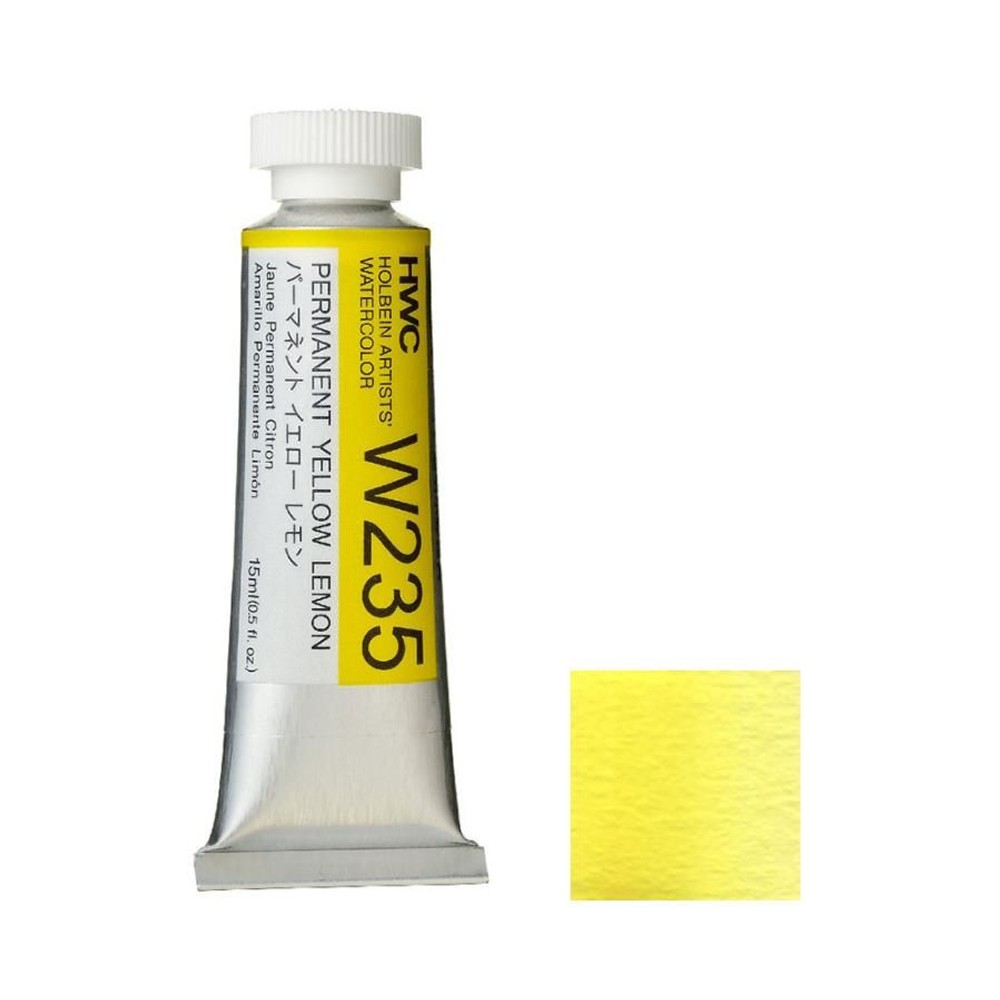 ホルベイン 透明水彩絵具 5号 (15ｍｌ) W235 パーマネント イエロー レモン, W235パーマネントYEレモン, 5号 (15ml) 