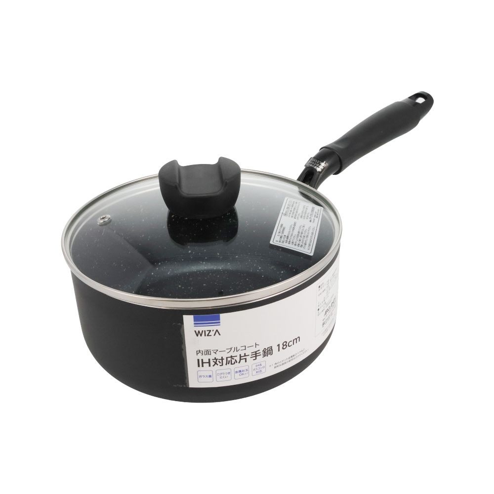 ウィザ WIZ'A 内面マーブルコートＩＨ対応片手鍋１８ｃｍ, 片手鍋, 18cm