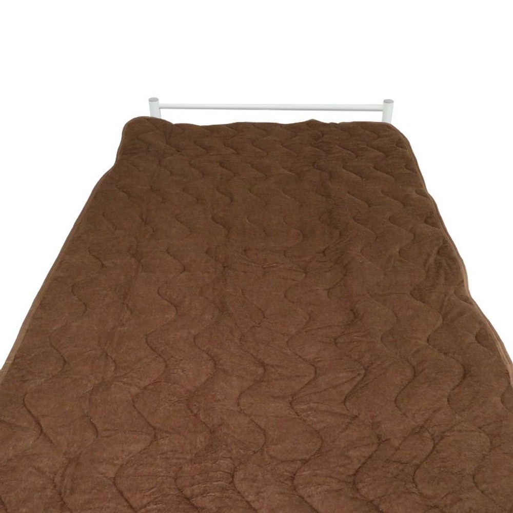 綿タオル地敷きパッド　ダブル, ベージュ, ダブル