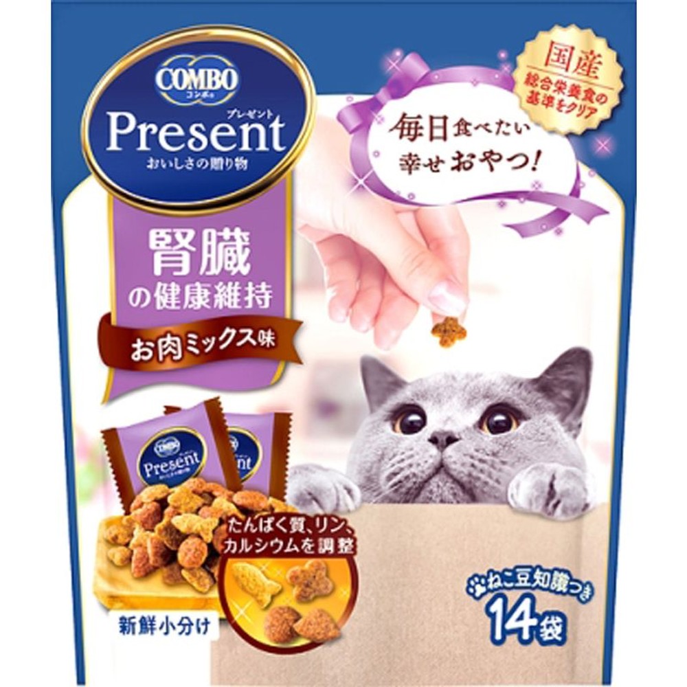 日本ＰＦ　コンボプレゼント猫おやつ　腎臓健康お肉Ｍ42ｇ, 人総健康維持 お肉ミックス, 42g