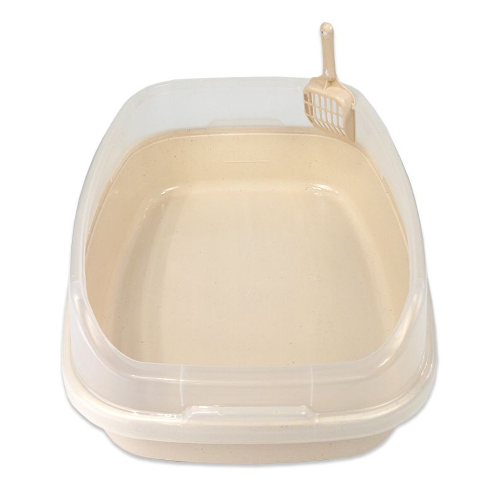 猫用トイレハーフカバー　スコップ付き　ベージュ, ベージュ, 幅477&times;奥行623&times;高さ220mm