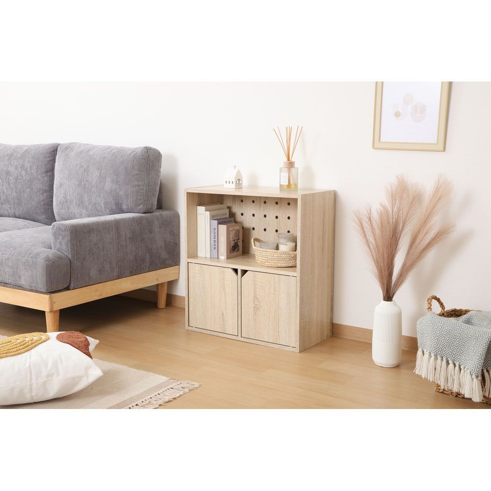 不二貿易 連結できる収納ボックス　オーク【メーカー直送・代引不可】, オーク, 幅600mm&times;奥行290mm&times;高さ646mm