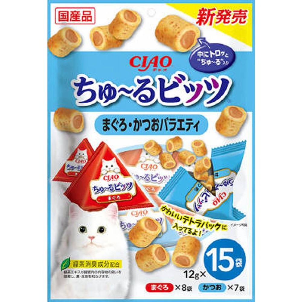 ちゅ〜るビッツ　まぐろ・かつおバラエティ　12ｇ×15袋, まぐろ・かつおバラエティ, 12g×15袋