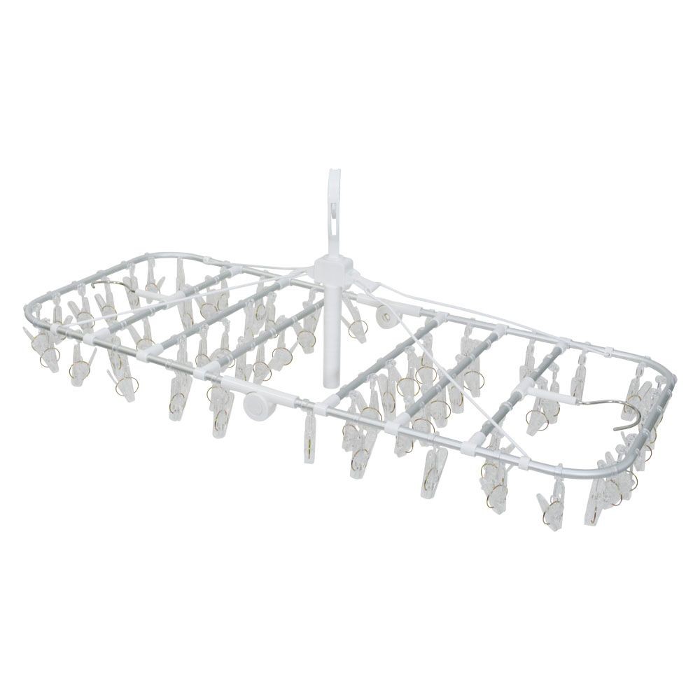 WIZ'A ウィザ ハンドル付アルミ洗濯ハンガー６０ピンチ, ホワイト, 60P