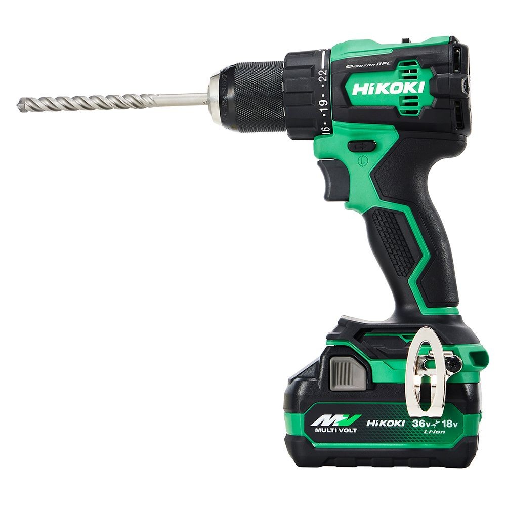 ハイコーキ　HIKOKI １８Ｖ振動ドリル（蓄電池２個、充電器付き） DV18DE (2XPZ), グリーン, DV18DE (2XPZ)