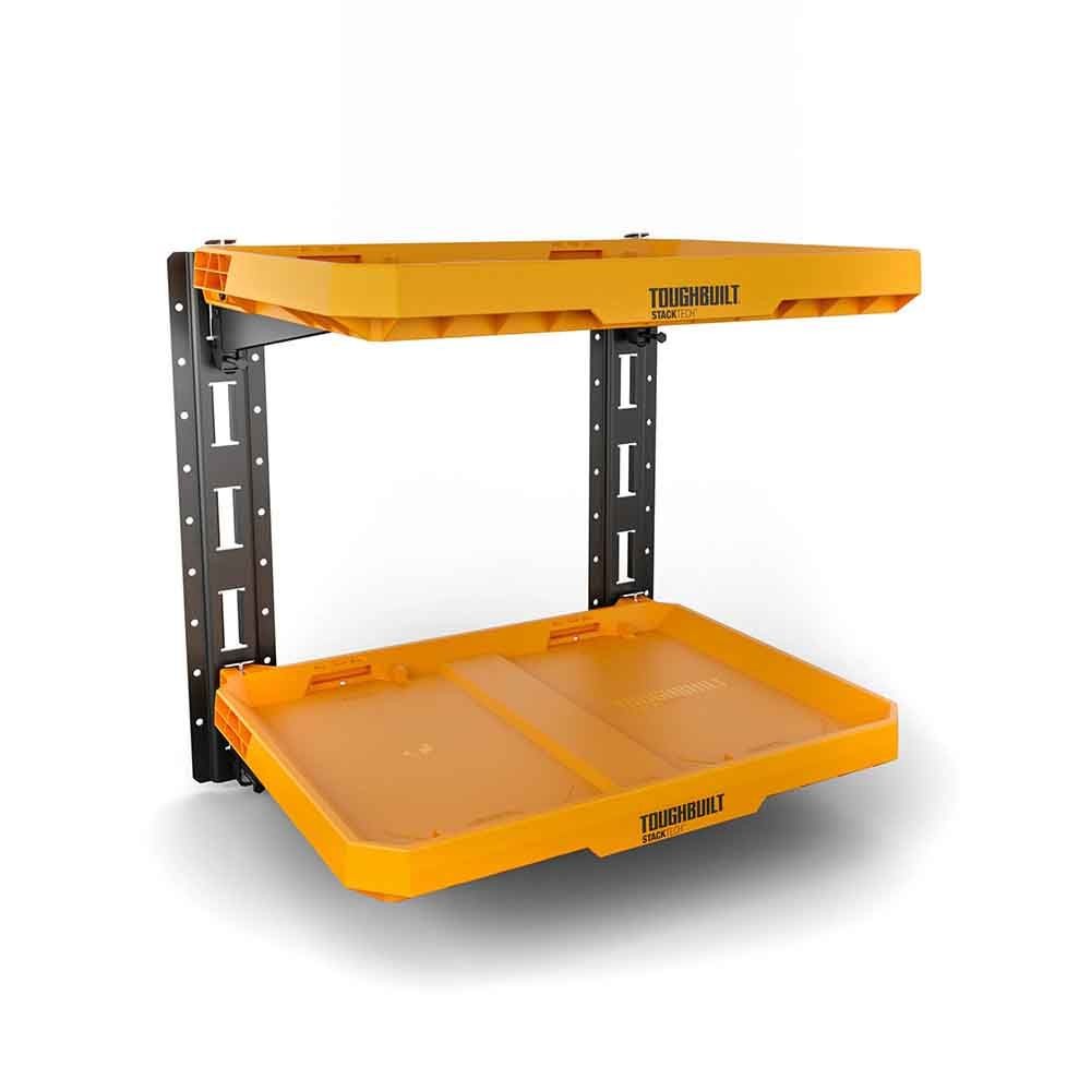 TOUGHBUILT（タフビルト）STACK TECH(スタックテック) 　2段 ウォールマウントシェルフ, オレンジイエロー, TB-B1S3-M-20