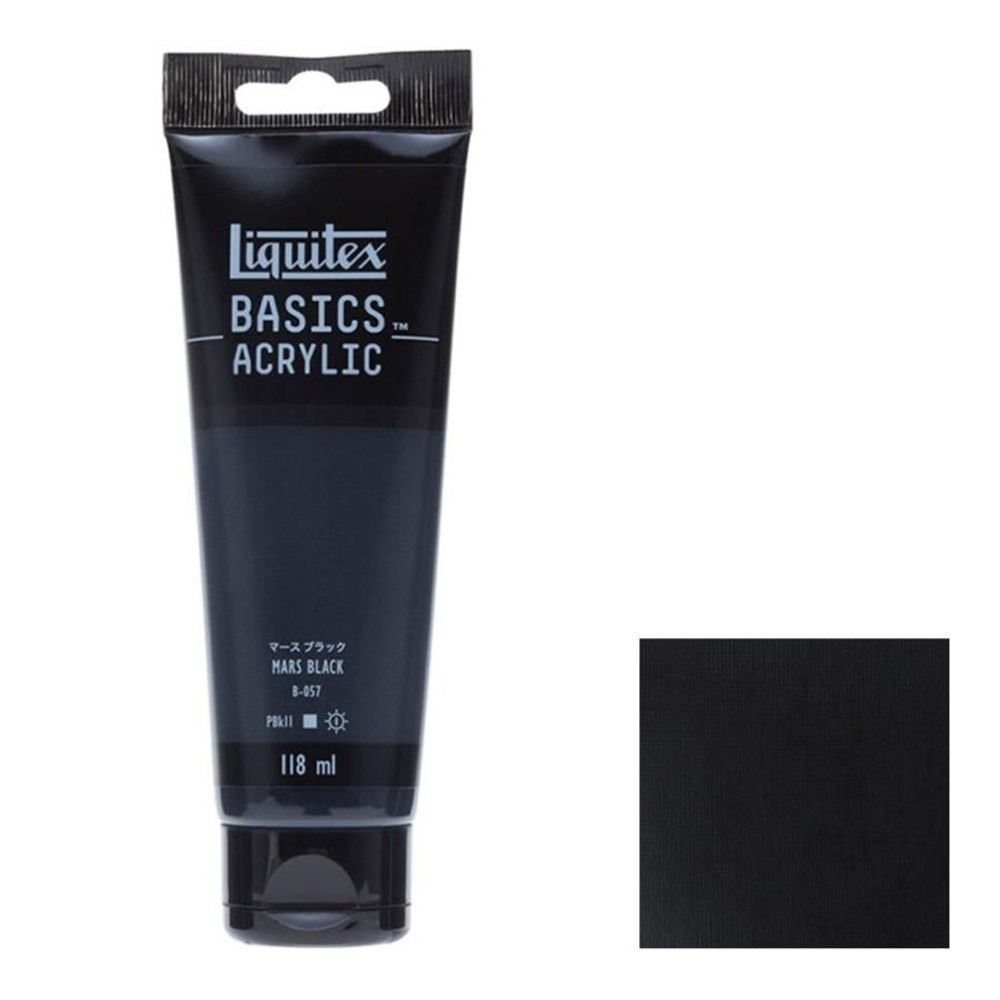 アクリル絵具Liquitex リキテックス ベーシックス マースブラック B-057  単一顔料 118ml チューブ, B-057 マースブラック, その他サイズ１
