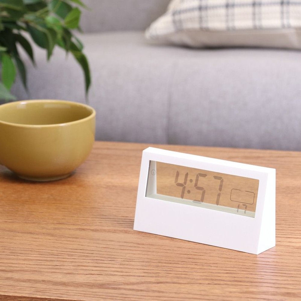置時計デジタル　クリア, ホワイト, その他サイズ１