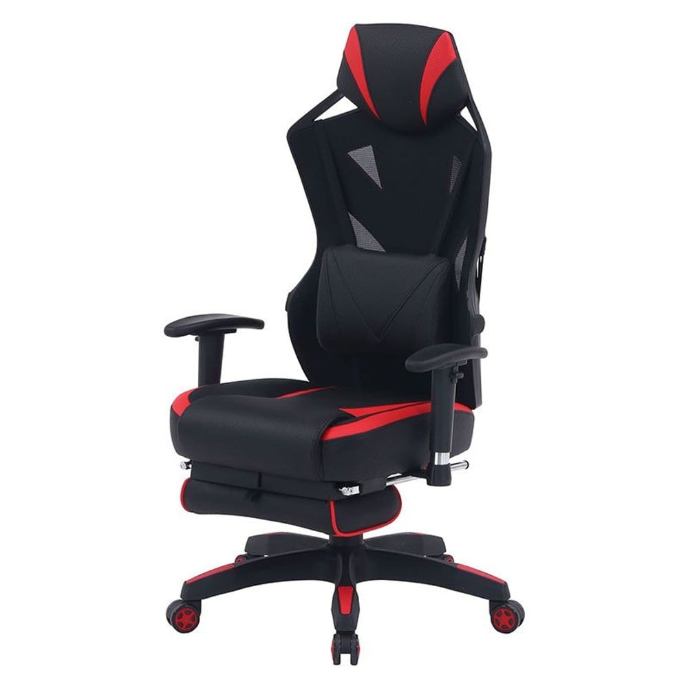 【ネット限定価格】メッシュゲーミングチェア レイズフットレスト付き ＲＤ（レッド）【メーカー直送・代引不可】, その他カラー１, その他サイズ１