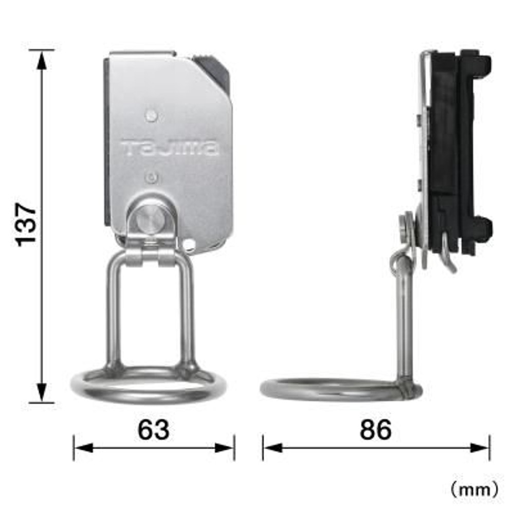 TAJIMA（タジマ）　セフ工具ホルダーステン ハンマー1穴 ブラ　SFKHS-H1M, シルバー, 工具ホルダー