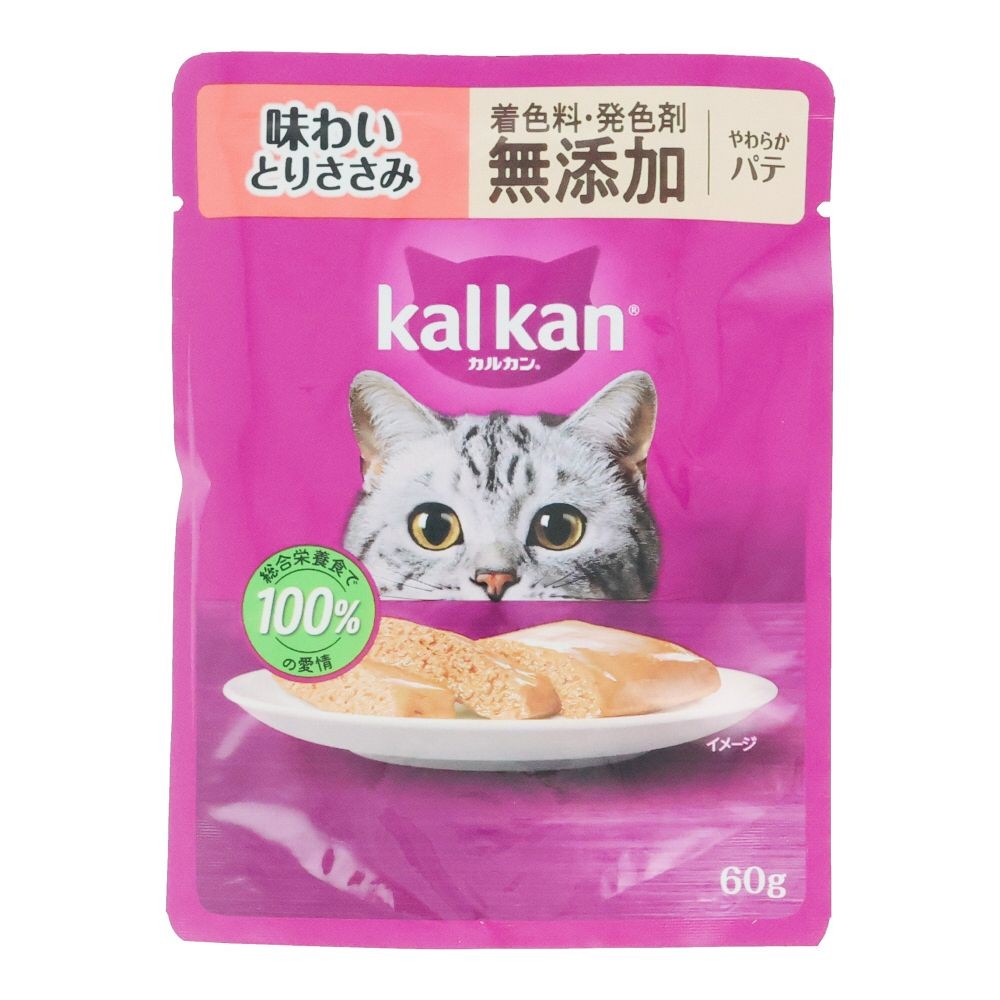 カルカンパウチ　やわらかパテ　味わいとりささみ　無添加, パテ　味わいとりささみ　無添加, 60g