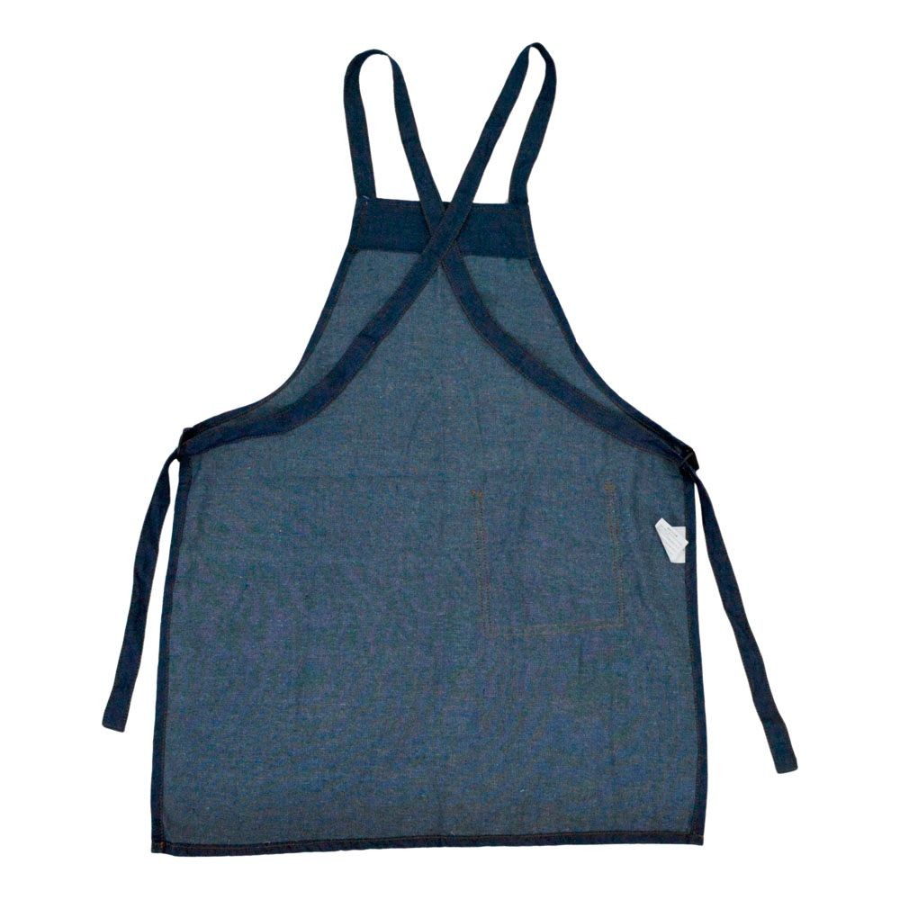 ヒモの長さを調整できるデニムエプロン タスキ, デニム, フリーサイズ