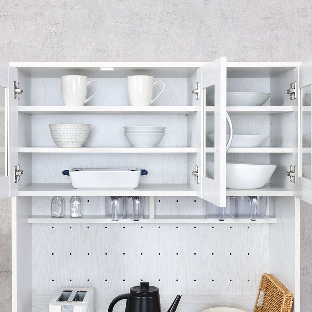 不二貿易 ゴミ箱上キャビネット　９０幅　オークＷＨ【メーカー直送・代引不可】, オーク, 幅885mm&times;奥行398mm&times;高さ1800mm