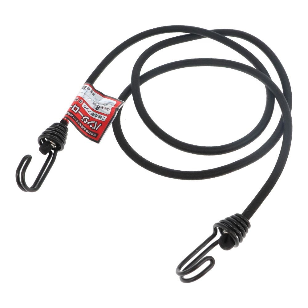 バンジーロープ　２線フック　丸&phi;８ｍｍ　ブラック, 黒(30), &Phi;8mm&times;30cm