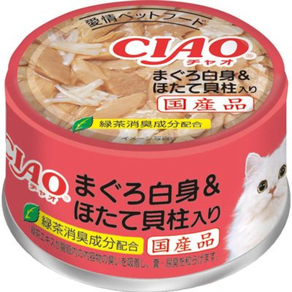 チャオ　まぐろ白身　ほたて貝柱入り　85ｇ, まぐろ白身＆ほたて貝柱入り, 85g