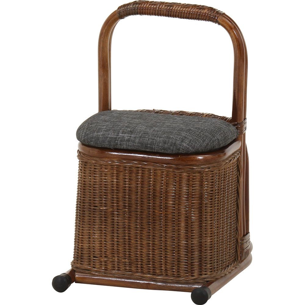 不二貿易 ラタン　つかまり収納ステッキ　ＢＲ【メーカー直送・代引不可】, ブラウン, 幅310mm&times;奥行390mm&times;高さ550mm