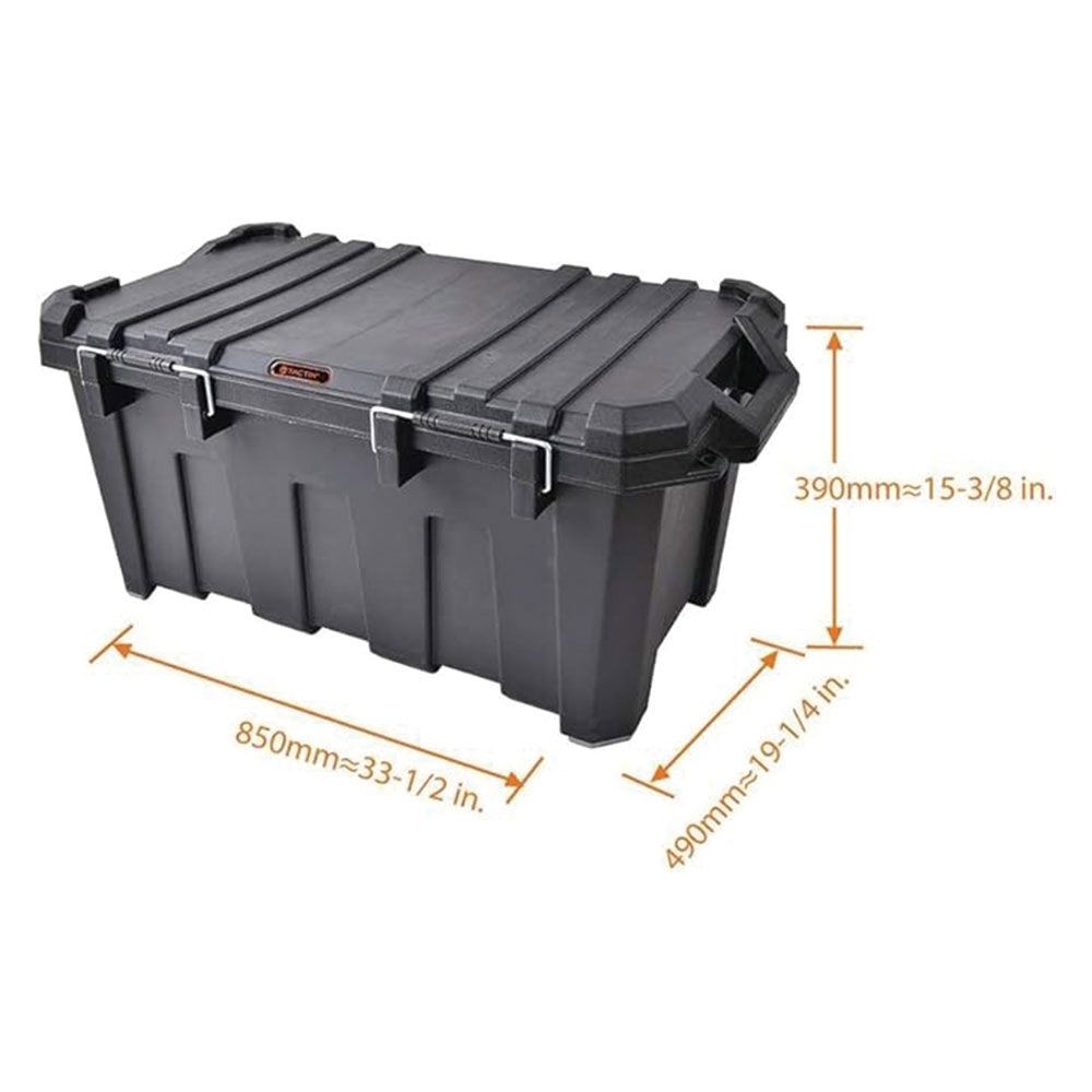 タクティクス コンテナボックス 80L 幅850&times;奥行490&times;高さ390mm, 黒, 85L