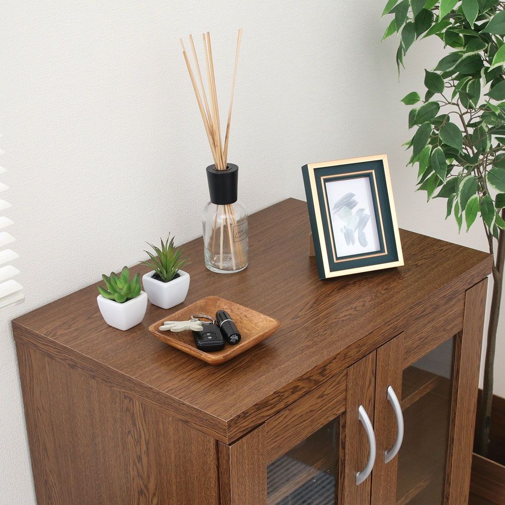 不二貿易 ラルゴ　キャビネット　オークＢＲ【メーカー直送・代引不可】, ブラウン, 幅600mm&times;奥行415mm&times;高さ800mm