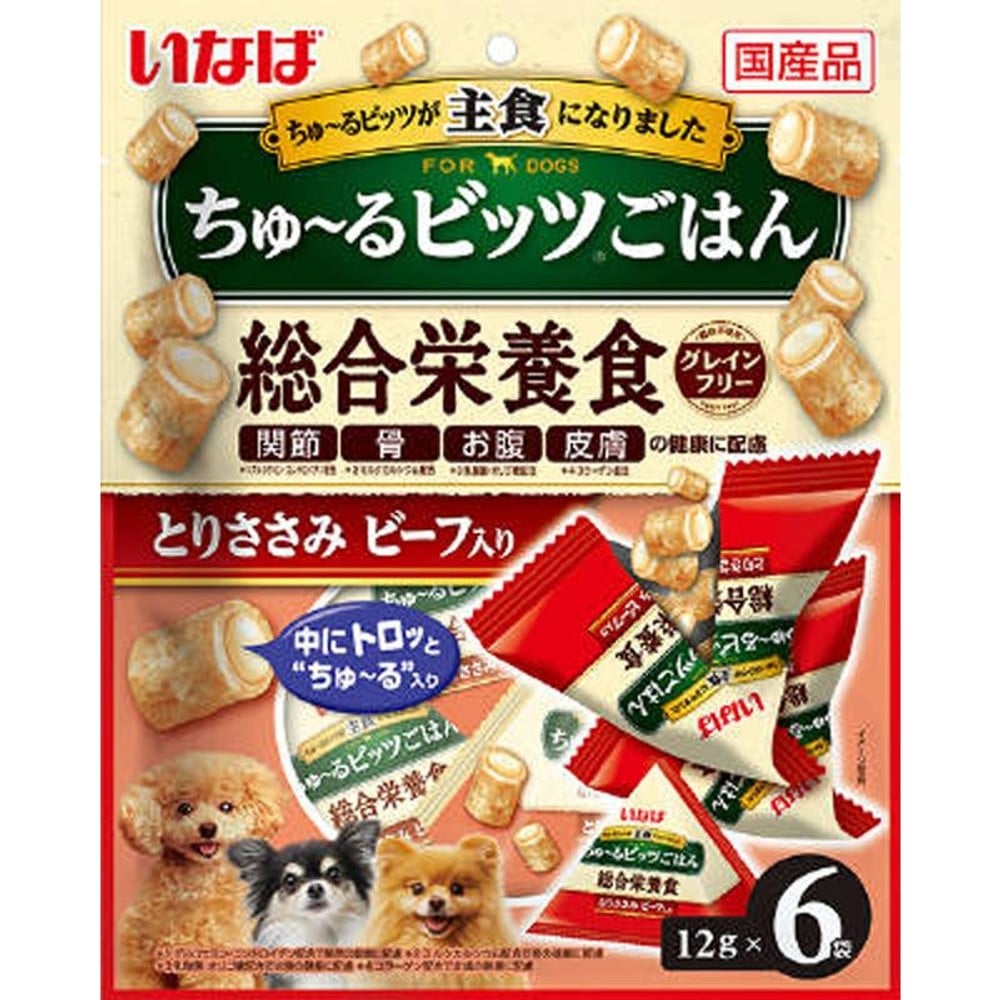 いなば ちゅーるビッツごはん ビーフ １２ｇｘ６袋, ビーフ, 12g&times;6袋