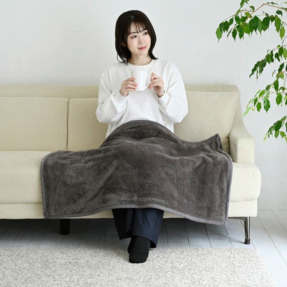山善 スッポリ電気ひざ掛け 電気毛布 YHK-SP62, ブラウン, 幅700mm&times;奥行1000mm