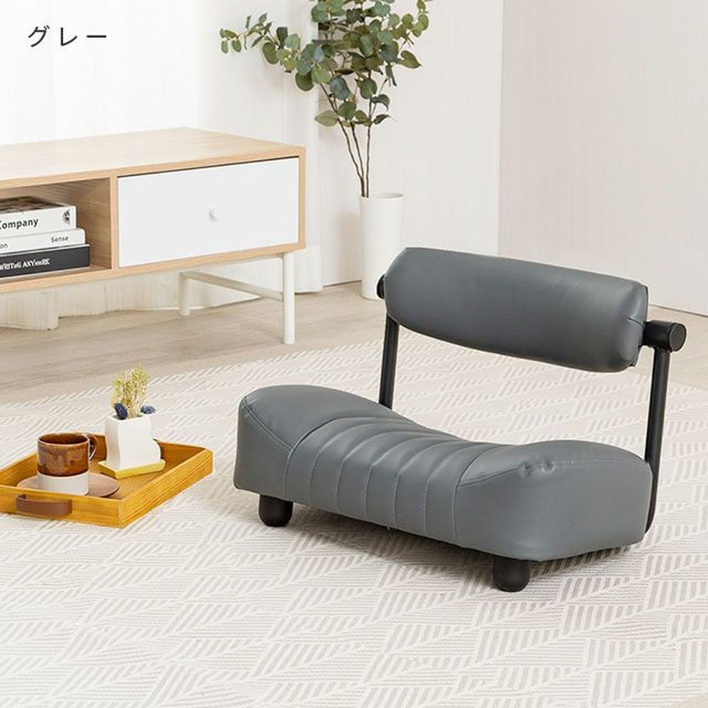 【数量限定】Re：ノセル  ローチェア  ワイド  GY, グレー, 座面高12cm