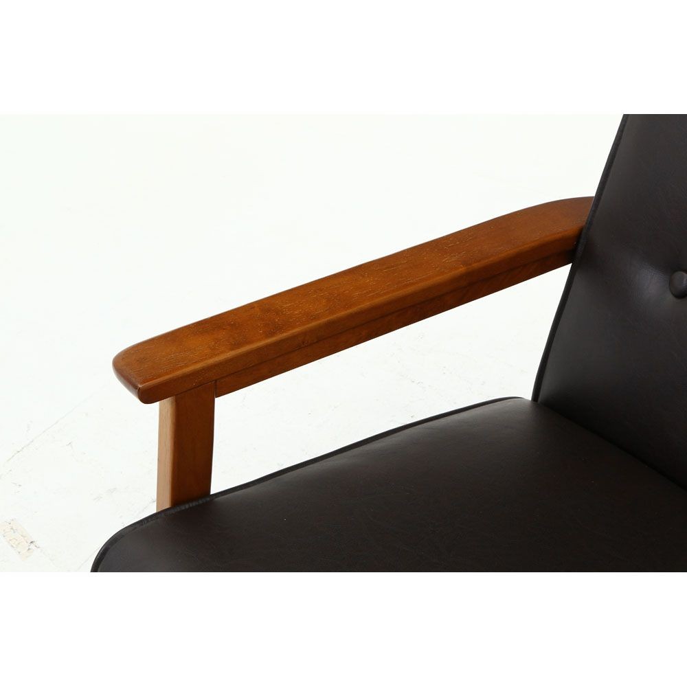 不二貿易 バイキャストＰＵソファ　ミート　１Ｐ　ＤＢＲ【メーカー直送・代引不可】, ダークブラウン, 幅640mm×奥行720mm×高さ700mm