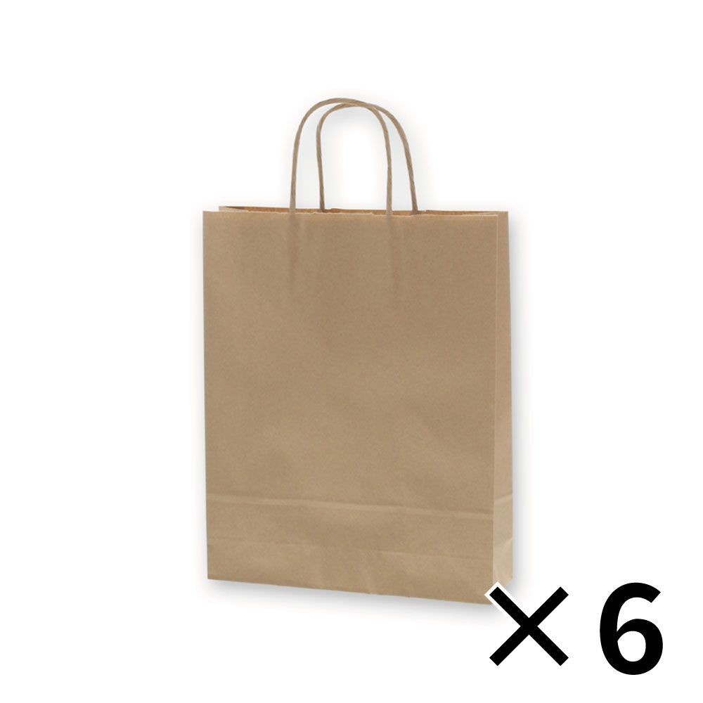 【6個セット】HEIKO 紙袋 25チャームバッグ 25CB MS1 未晒無地 50枚 【メーカー直送・代引不可】, 無地, 3276300