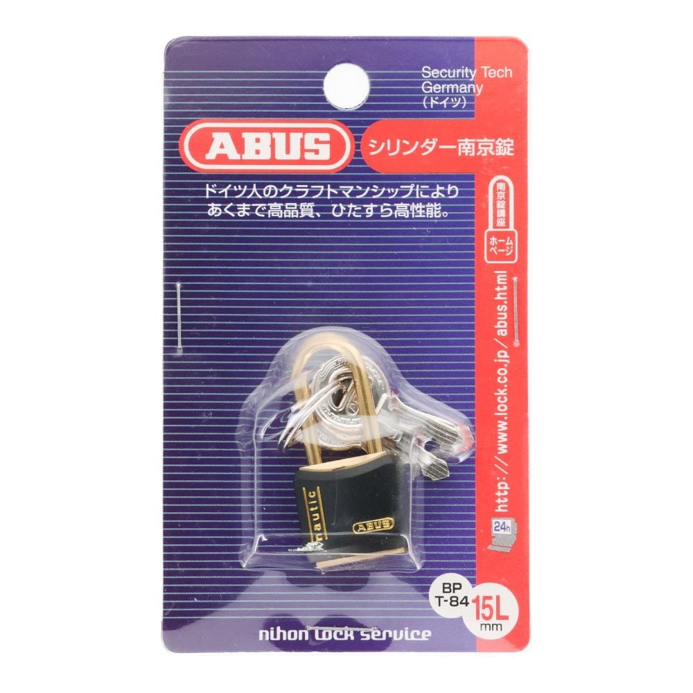 ABUS 真鍮南京錠 T84MB-15LS, ゴールド, 1個入り