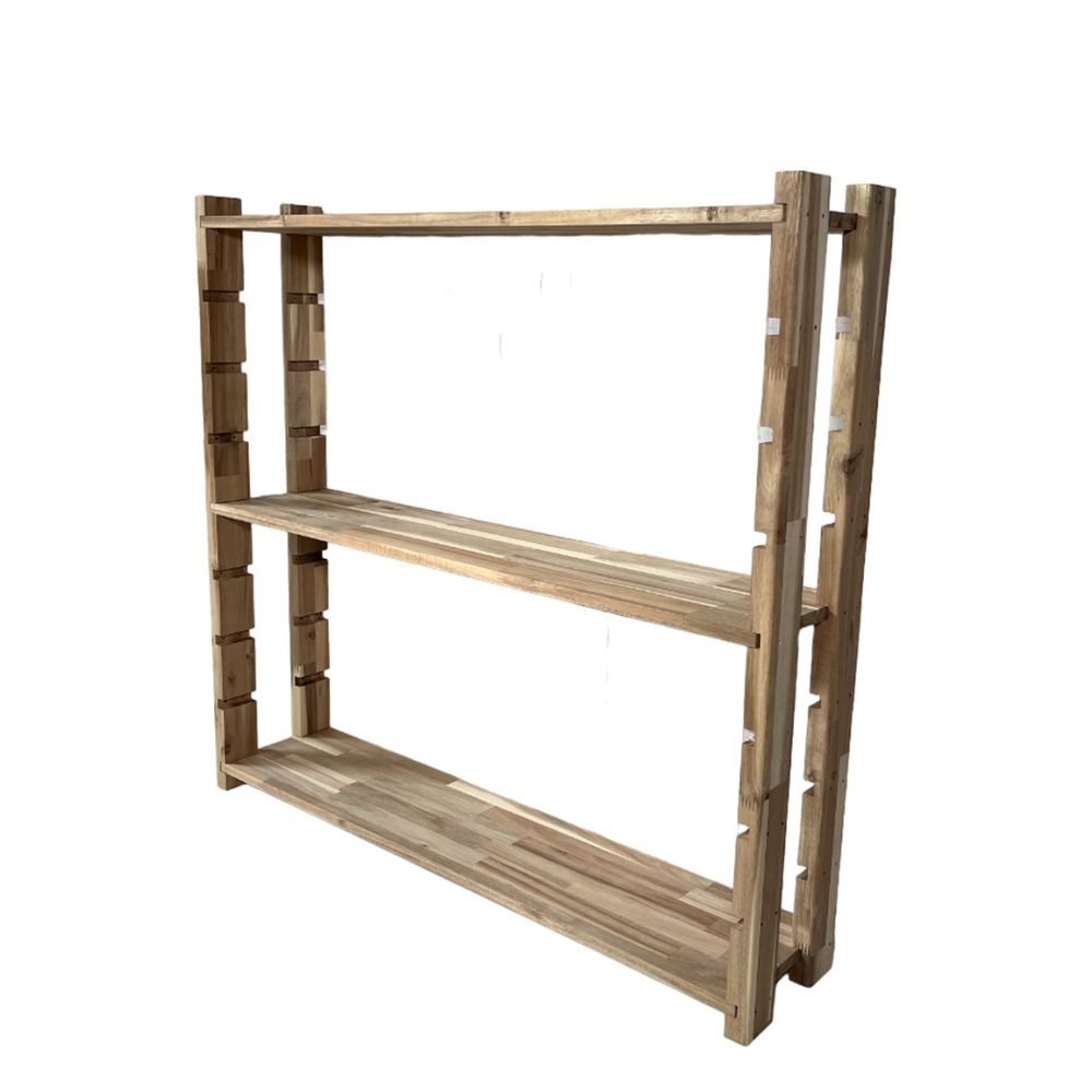 アカシア棚板3段ラックセット, ナチュラル(奥行200), 910&times;200mm