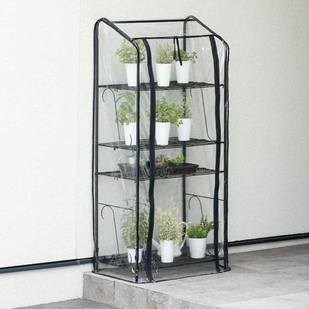 ガーデンラック温室４段　ＡＲＯー４, 黒, ４段