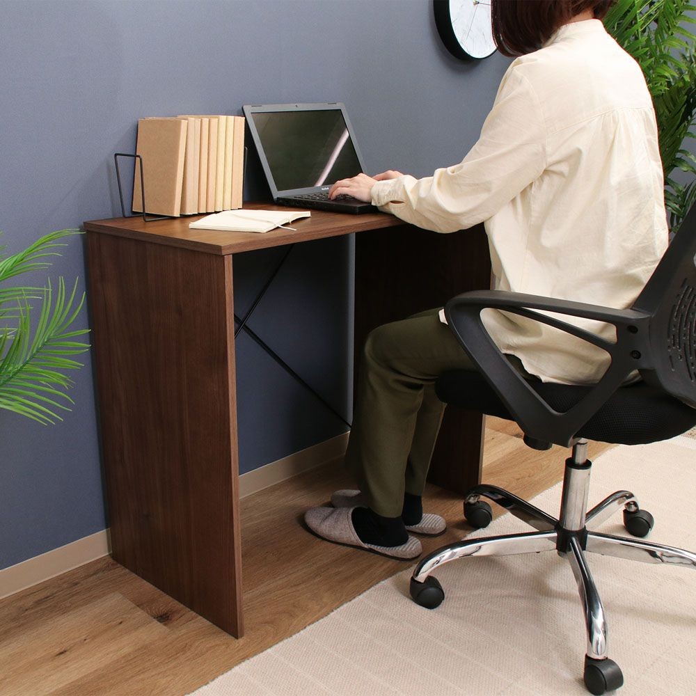 不二貿易 ＥＺＢＯワイヤーデスク　ＭＢＲ【メーカー直送・代引不可】, ブラウン, 幅800mm&times;奥行420mm&times;高さ720mm