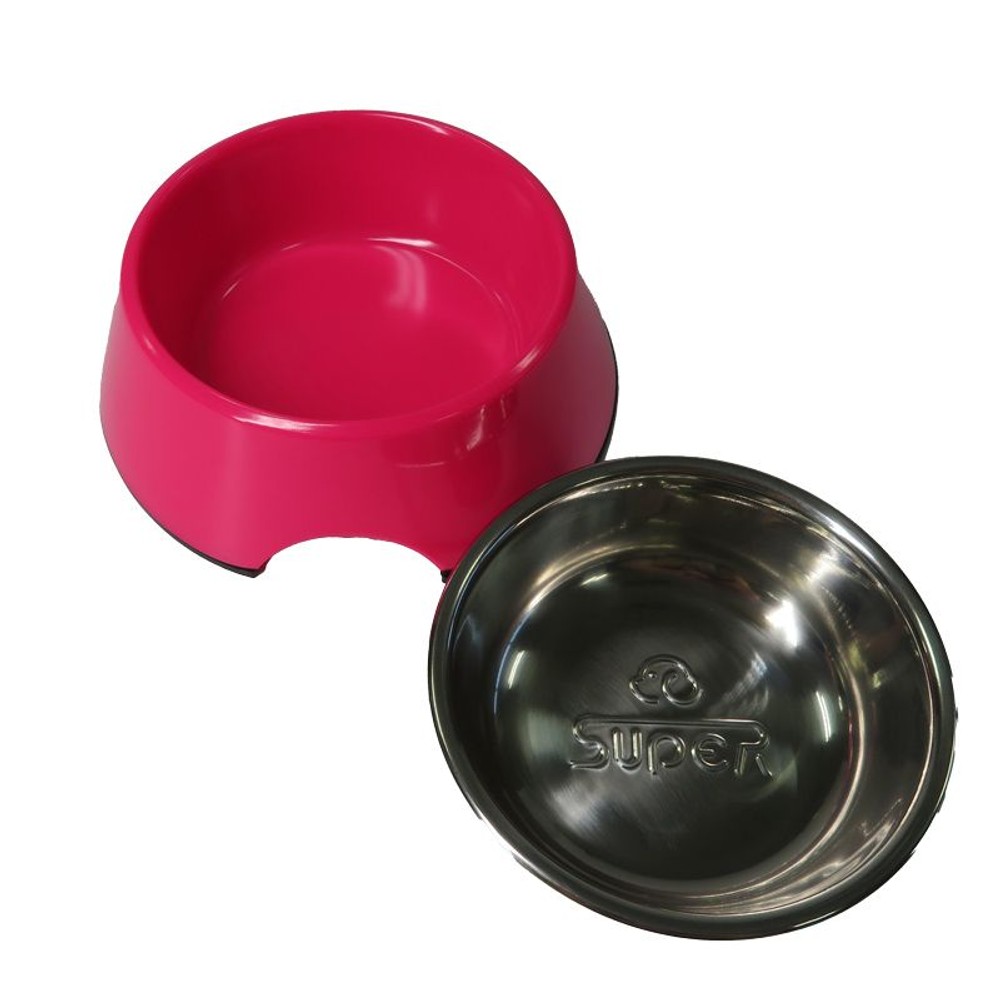 ペット用メラミン食器ステンボウル付き, ステンレス（M）, Mサイズ