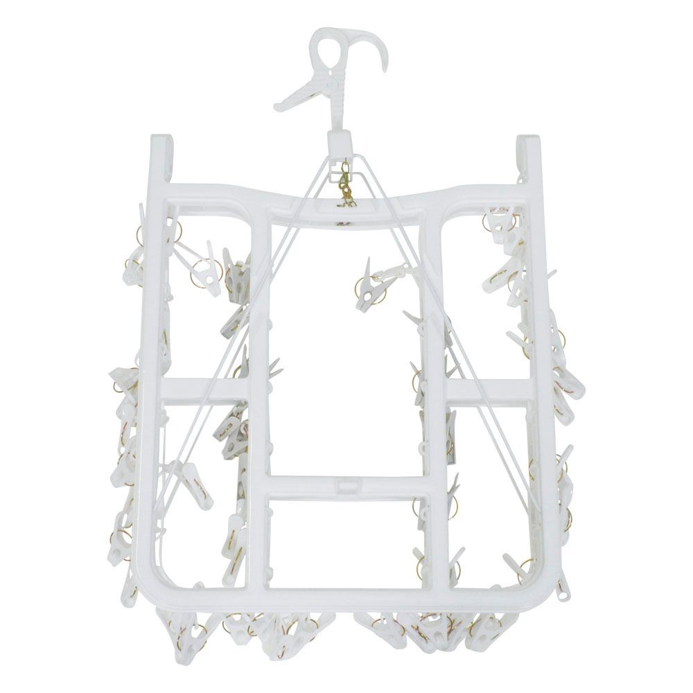 WIZ'A ウィザ ピンチが回転して干しやすい洗濯ハンガー６０ピンチ, ホワイト, 60P