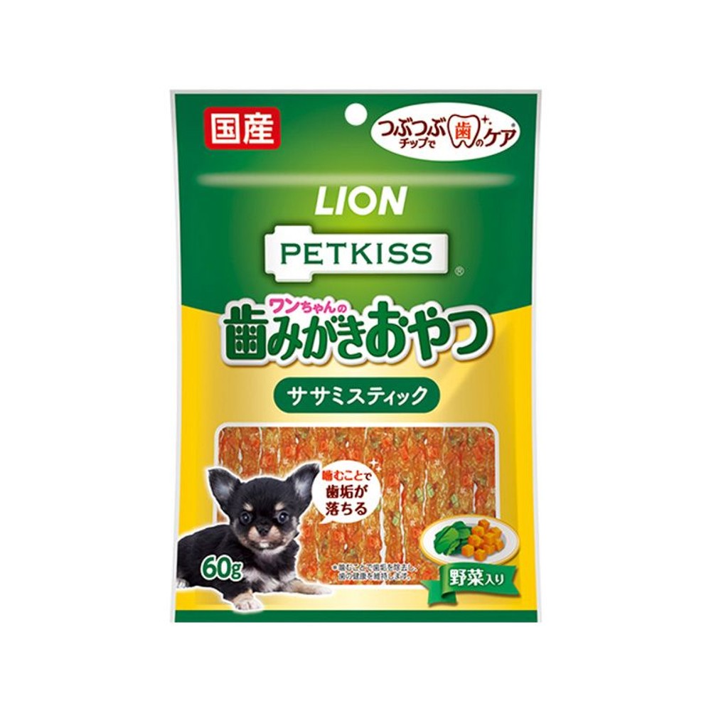 ライオン　つぶつぶチップ　ササミスティック野菜　60ｇ, 野菜入り, 60g