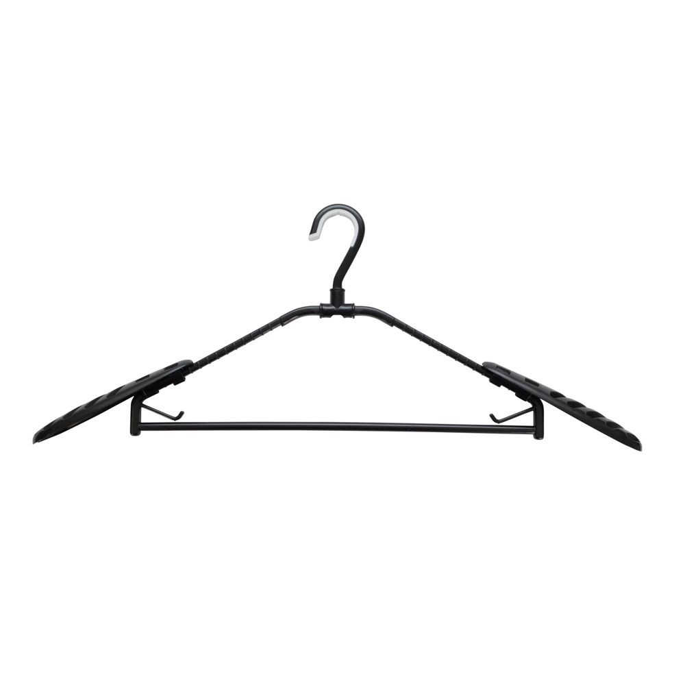 スライド式肩パットハンガー　２個　ブラック, ブラック, 2個入